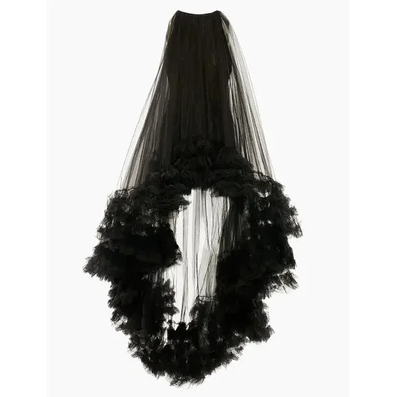 Mac Duggal | Ruffled Hem High-Low Gown - Picture 3 of 9